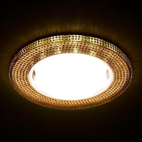 Встраиваемый светильник Ambrella light G290 BK хром/агат GX53+3W(LED WHITE)