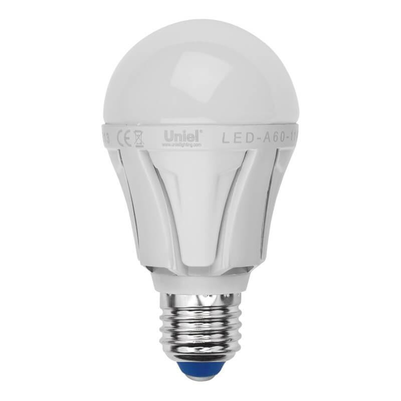 Лампа светодиодная Форма A E27 9W 4500K (белый) Uniel Palazzo LED-A60-9W/NW/E27/FR ALP01WH пластик (07888)